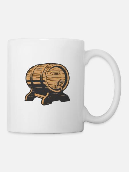 Bierfass - Tasse - Weiß