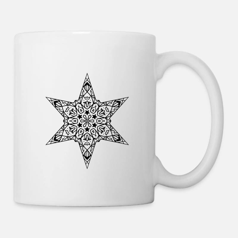 Stern Mandala - Tasse - Weiß
