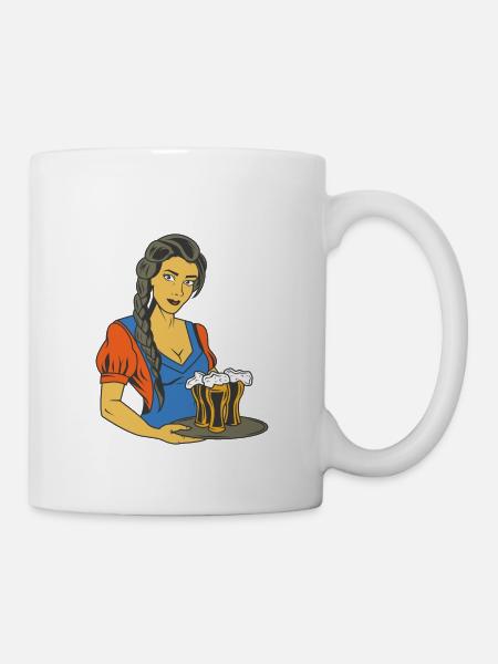 Kellnerin - Tasse - Weiß