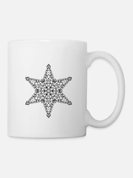 Stern Mandala - Tasse - Weiß