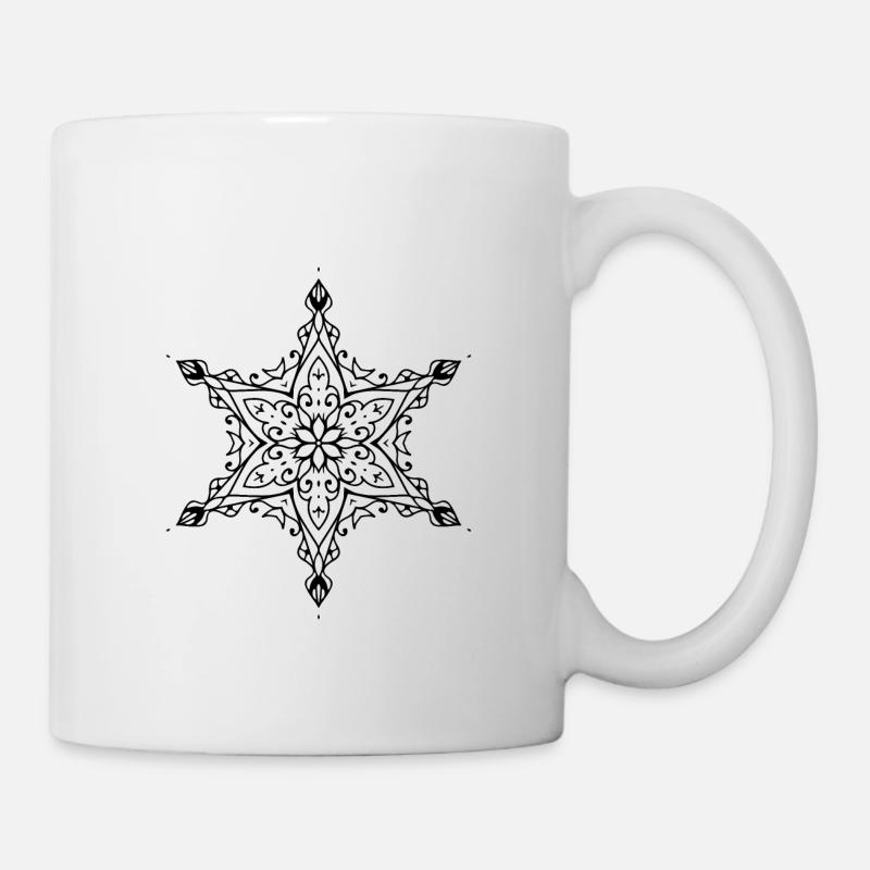 Stern Mandala - Tasse - Weiß