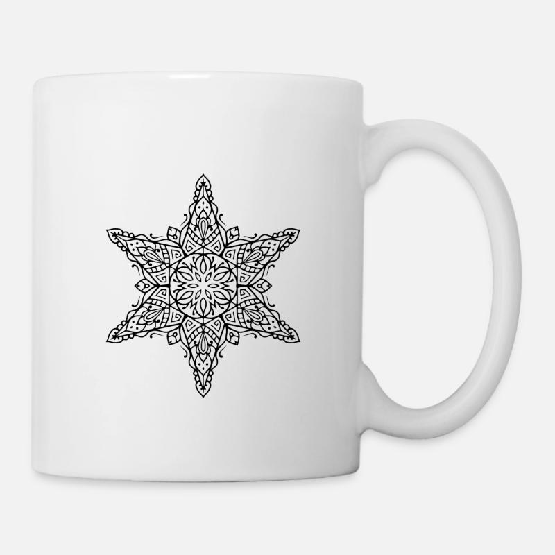 Stern Mandala - Tasse - Weiß