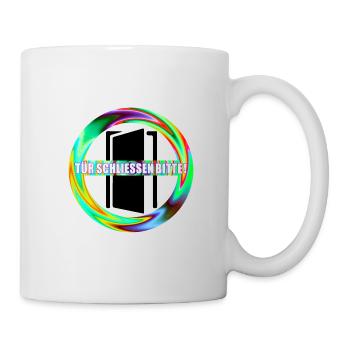 Tuer schliessen bitte | Tür schließen bitte - Tasse - Weiß - Rechts