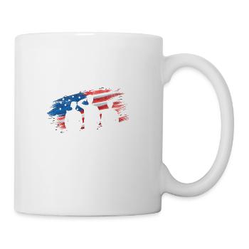 Amerika Enkelkind Witzige Zitat amerikanische Flag - Tasse - Weiß - Rechts