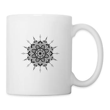 Blume Mandala - Tasse - Weiß - Rechts