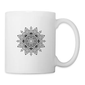 Blume Mandala - Tasse - Weiß - Rechts