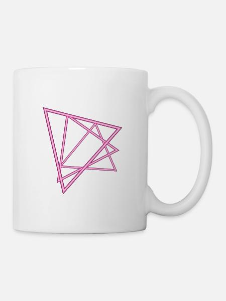 Triangles au néon - Mug blanc - blanc