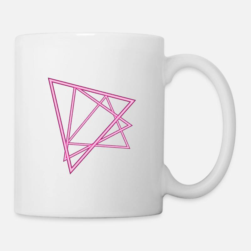Neon Dreiecke - Tasse - Weiß