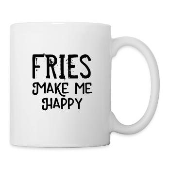 Les frites me rendent heureux - Mug blanc - blanc - Droite