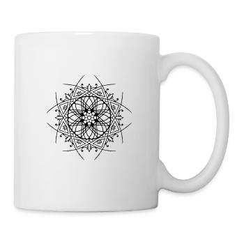 Blumen Mandala - Tasse - Weiß - Rechts