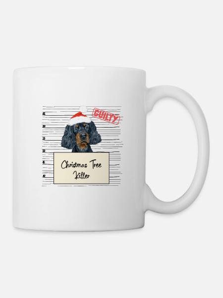 Weihnachtsbaum Umschubser Gordon Setter - Tasse - Weiß