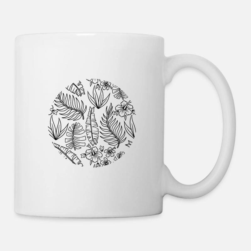 Pflanzen Muster - Tasse - Weiß