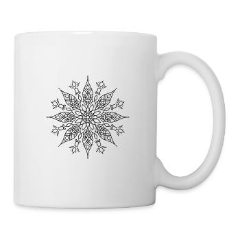 Blumen Mandala - Tasse - Weiß - Rechts