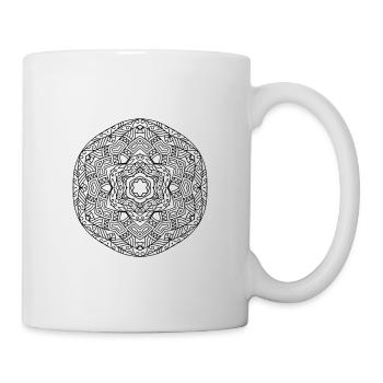 Blumen Mandala - Tasse - Weiß - Rechts