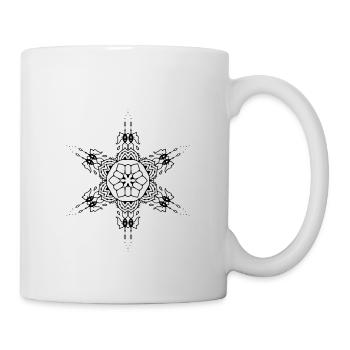 Blumen Mandala - Tasse - Weiß - Rechts