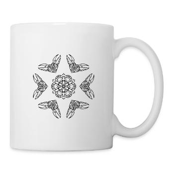 Blumen Mandala - Tasse - Weiß - Rechts