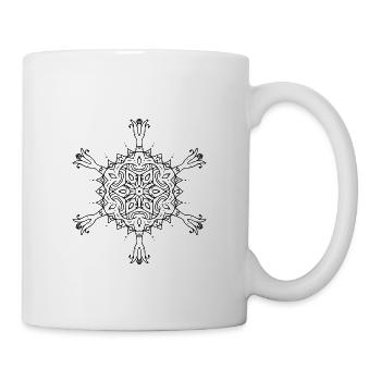 Blumen Mandala - Tasse - Weiß - Rechts