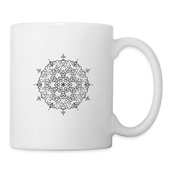Blumen Mandala - Tasse - Weiß - Rechts