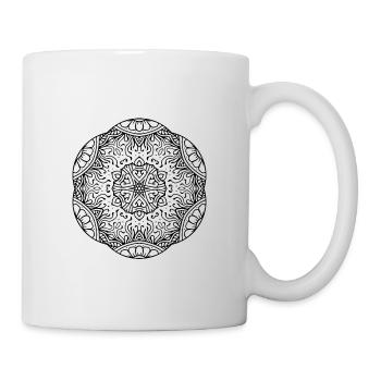 Blumen Mandala - Tasse - Weiß - Rechts