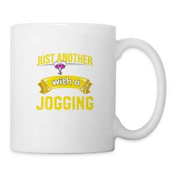 Weintrinker mit Jogging -Problem Weinliebhaber lus - Tasse - Weiß - Rechts