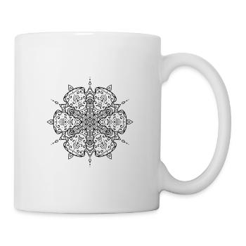 Blumen Mandala - Tasse - Weiß - Rechts