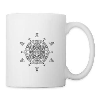 Blumen Mandala - Tasse - Weiß - Rechts