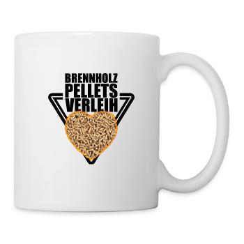 Brennholz Pellets Verleih - Tasse - Weiß - Rechts