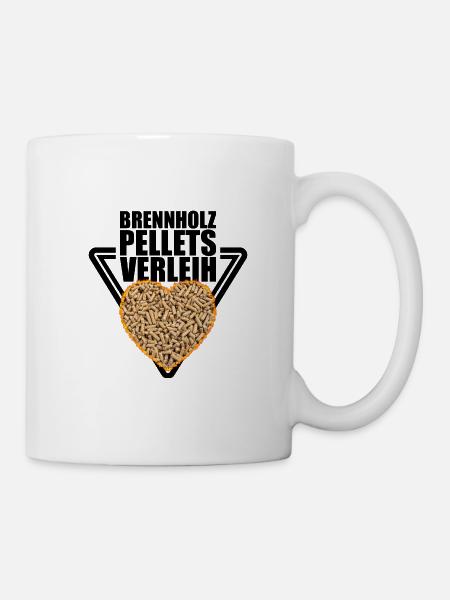 Brennholz Pellets Verleih - Tasse - Weiß