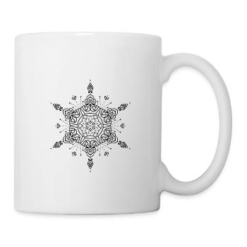 Blumen Mandala - Tasse - Weiß - Rechts