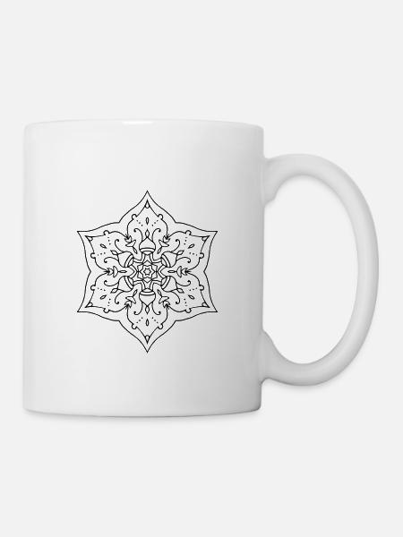 Blumen Mandala - Tasse - Weiß