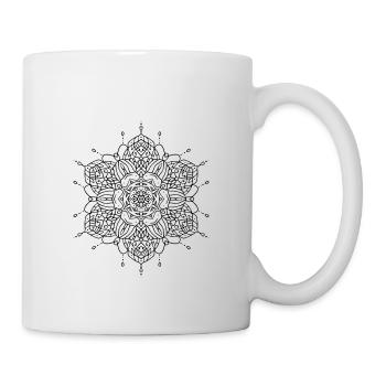 Blumen Mandala - Tasse - Weiß - Rechts