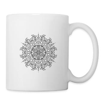 Blumen Mandala - Tasse - Weiß - Rechts