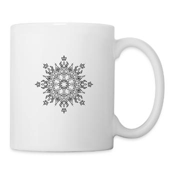 Blumen Mandala - Tasse - Weiß - Rechts