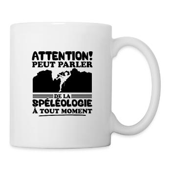 Parler de la spéléologie à tout moment - Mug blanc - blanc - Droite