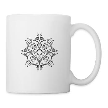 Blumen Mandala - Tasse - Weiß - Rechts