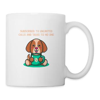 Subscribes and doesn't talk to anyone introverted - Mug - white - Right