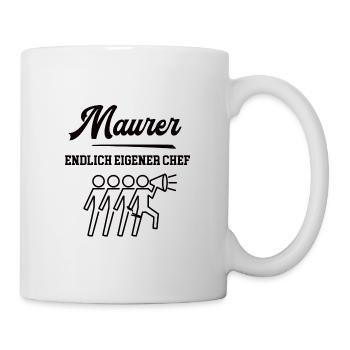 Maurer Chef Meister Selbstständigkeit Firma Bau - Tasse - Weiß - Rechts