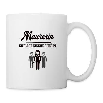 Maurerin Chefin Meisterin Selbstständigkeit Firma - Tasse - Weiß - Rechts