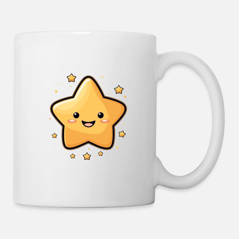 Lachender Stern Nachthimmel Spass Geschenk - Tasse - Weiß