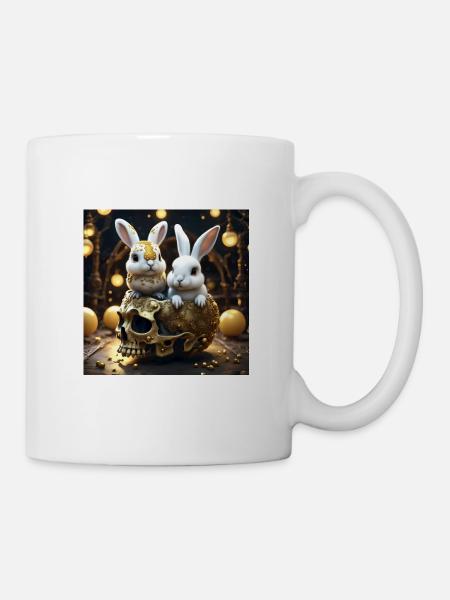 Skull mit Häschen - Tasse - Weiß