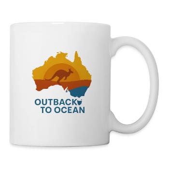 Outback to Ocean – Australien Map Shirt - Tasse - Weiß - Rechts