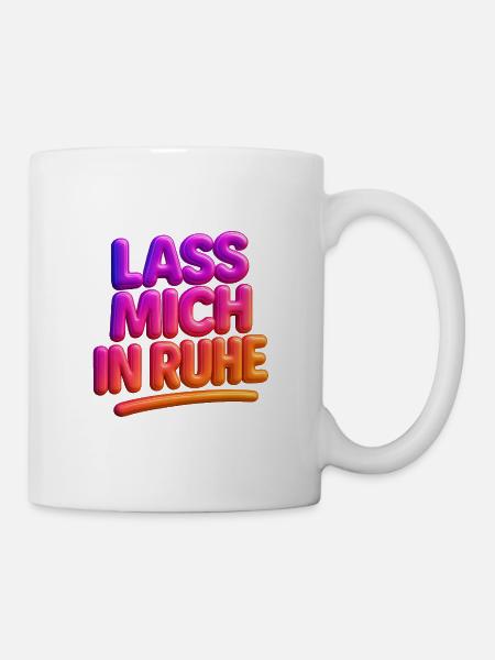 Lass Mich In Ruhe Neon 3D Typografie - Tasse - Weiß