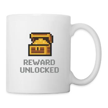 Pixel Chest Belohnung freigeschaltet - Tasse - Weiß - Rechts