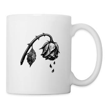 Withered rose in shadows - Mug - white - Right