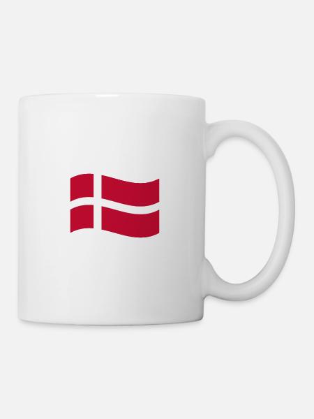 Drapeau Danemark / vague - Mug blanc - blanc