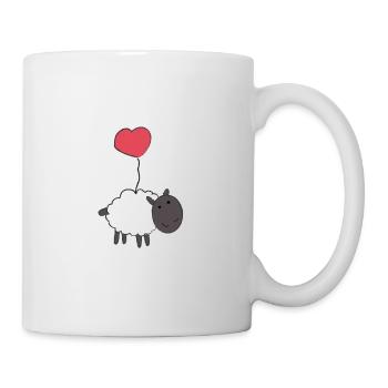 Ein Herz für Schafe - Geschenk - Geschenkidee - Tasse - Weiß - Rechts