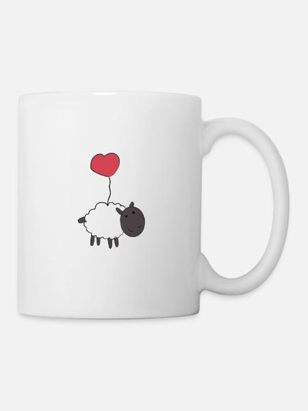 A heart for sheep - gift - gift idea - Mug - white