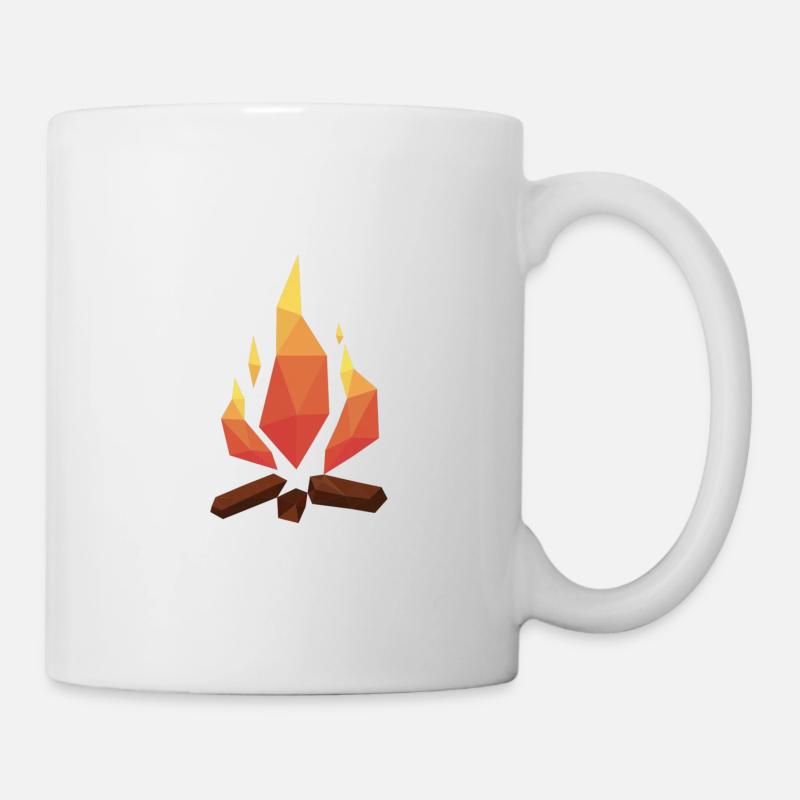 Polyart Polynom Fineline Lagerfeuer - Tasse - Weiß