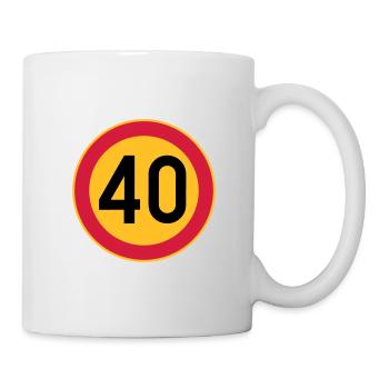 40 limite / limite de vitesse - Mug blanc - blanc - Droite
