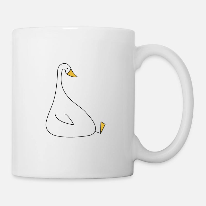 sitting goose - Mug - white